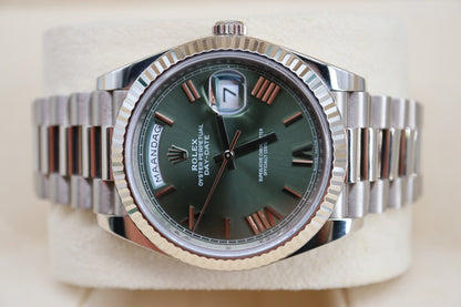 ROLEX DAYDATE 40MM OLIVE DIAL 228239 2016 “WORN”