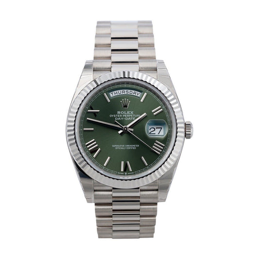 ROLEX DAYDATE 40MM OLIVE DIAL 228239 2016 “WORN”